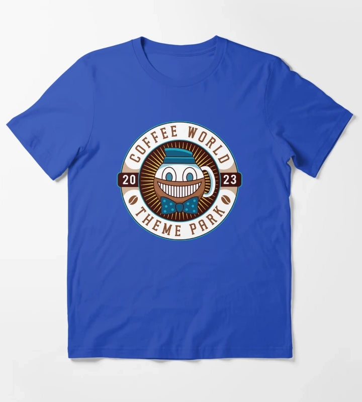 Watery Coffee World Emblem T-Shirt Blue