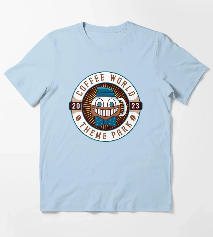 Watery Coffee World Emblem T-Shirt Sky Blue