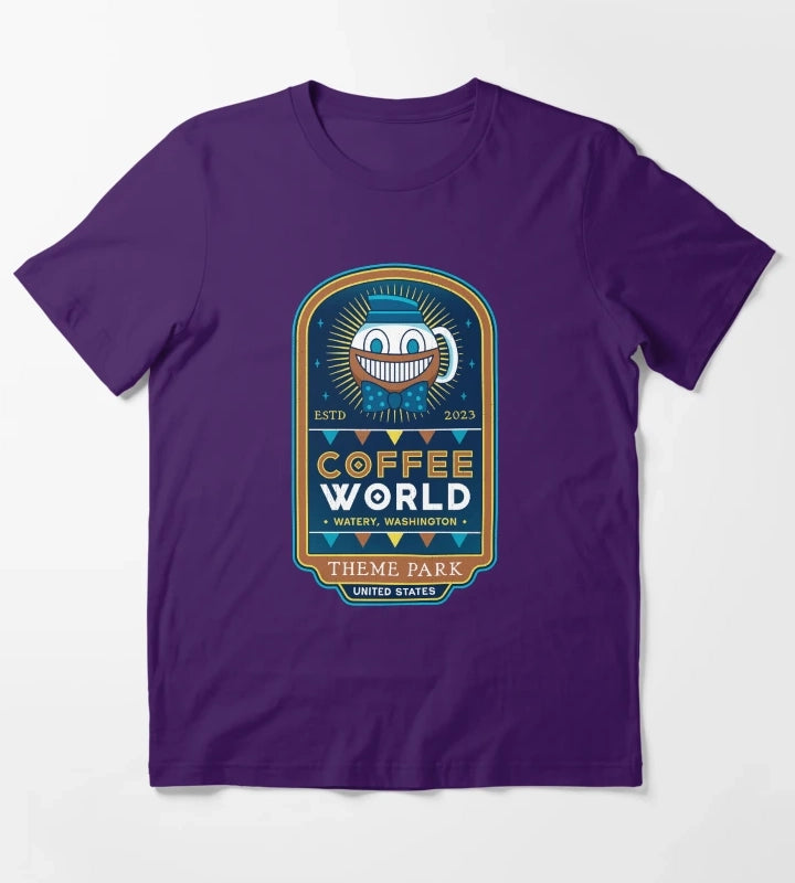Watery Coffee World T-Shirt Purple