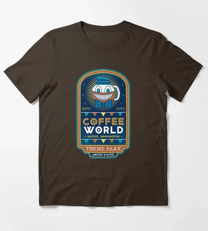 Watery Coffee World T-Shirt Brown