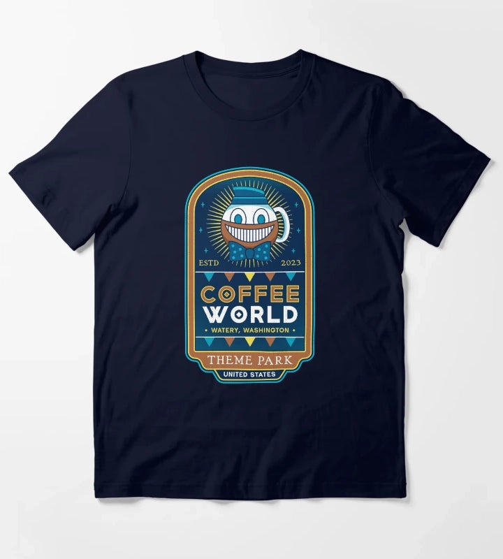 Watery Coffee World T-Shirt Navy