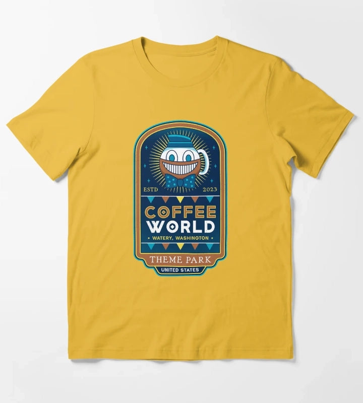Watery Coffee World T-Shirt Yellow