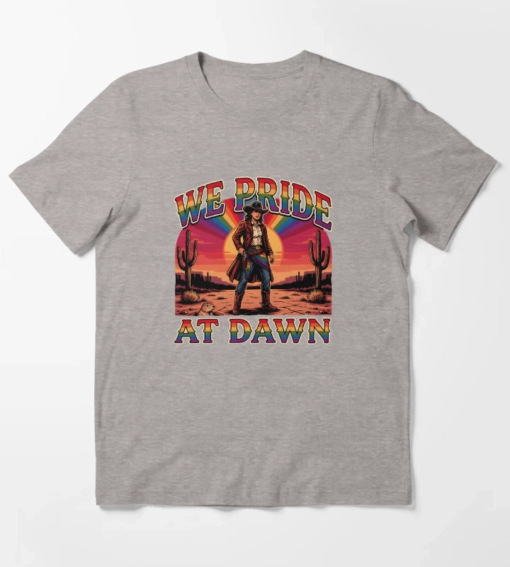 We Pride At Dawn Country Western Pride Month Graphic T-Shirt Heather Grey