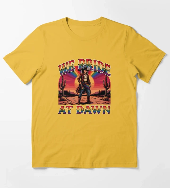 We Pride At Dawn Country Western Pride Month Graphic T-Shirt Yellow