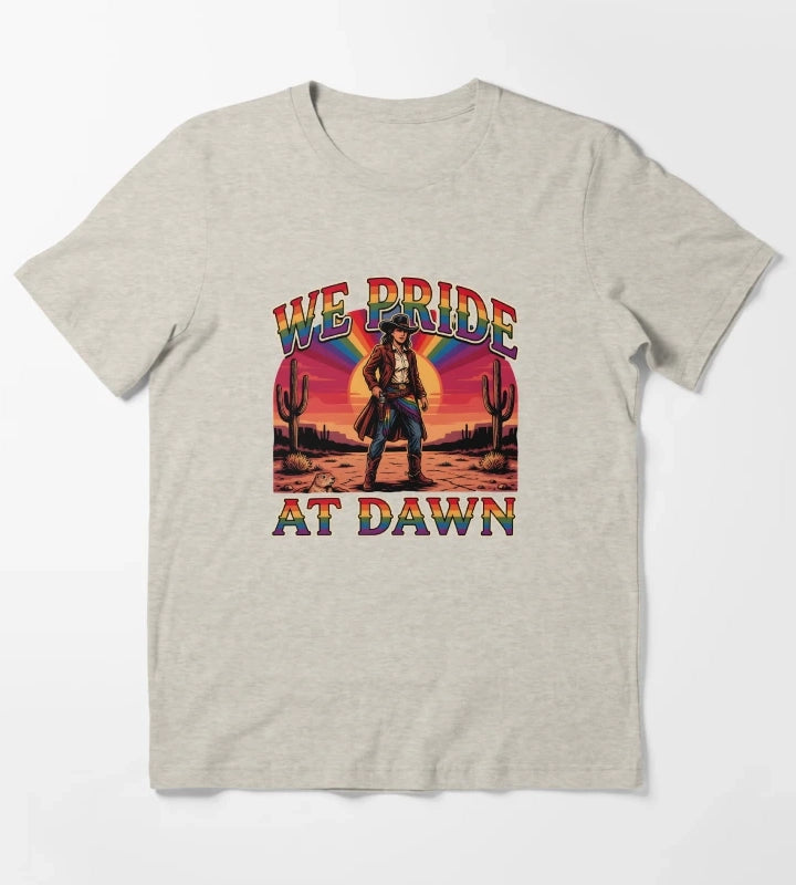 We Pride At Dawn Country Western Pride Month Graphic T-Shirt Cream