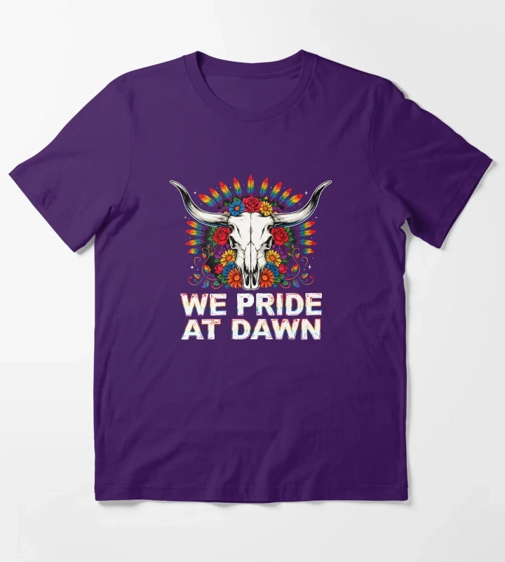 We Pride At Dawn Retro Cowgirl Rainbow Equality Design T-Shirt Purple