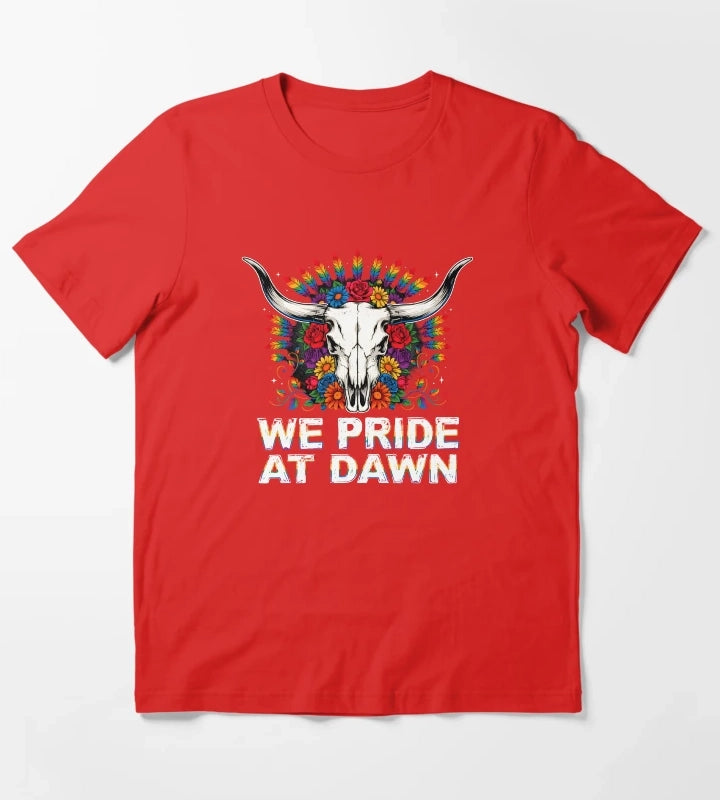 We Pride At Dawn Retro Cowgirl Rainbow Equality Design T-Shirt Red