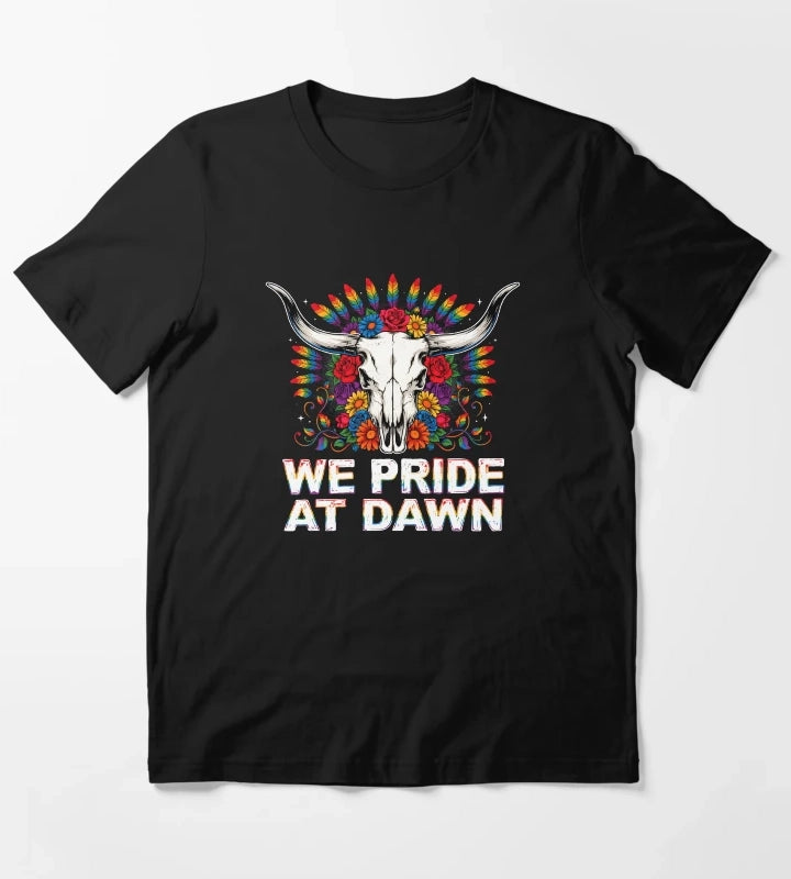 We Pride At Dawn Retro Cowgirl Rainbow Equality Design T-Shirt