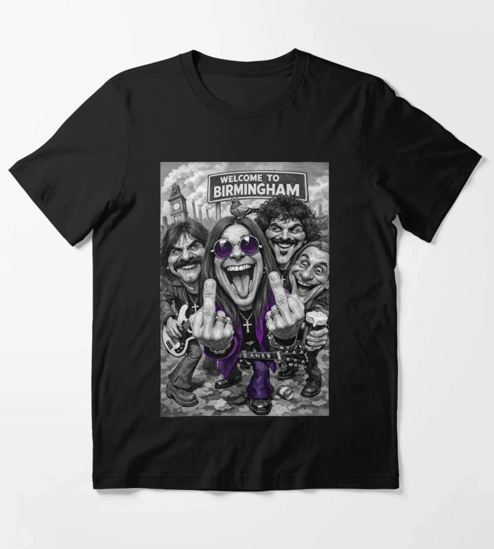 Welcome to BIRMINGHAM Heavy Metal band Caricature T-Shirt