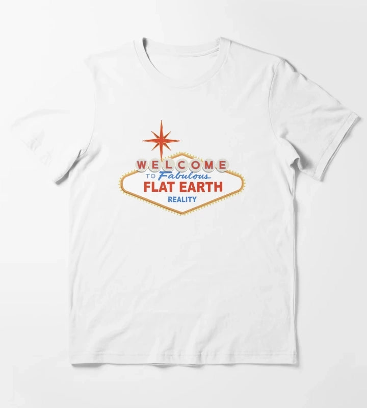 Welcome to Flat Earth T-Shirt White