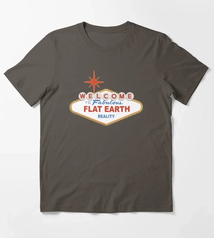 Welcome to Flat Earth T-Shirt Dark Grey