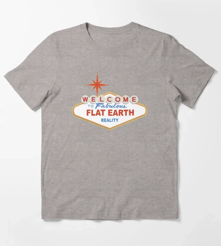Welcome to Flat Earth T-Shirt Heather Grey