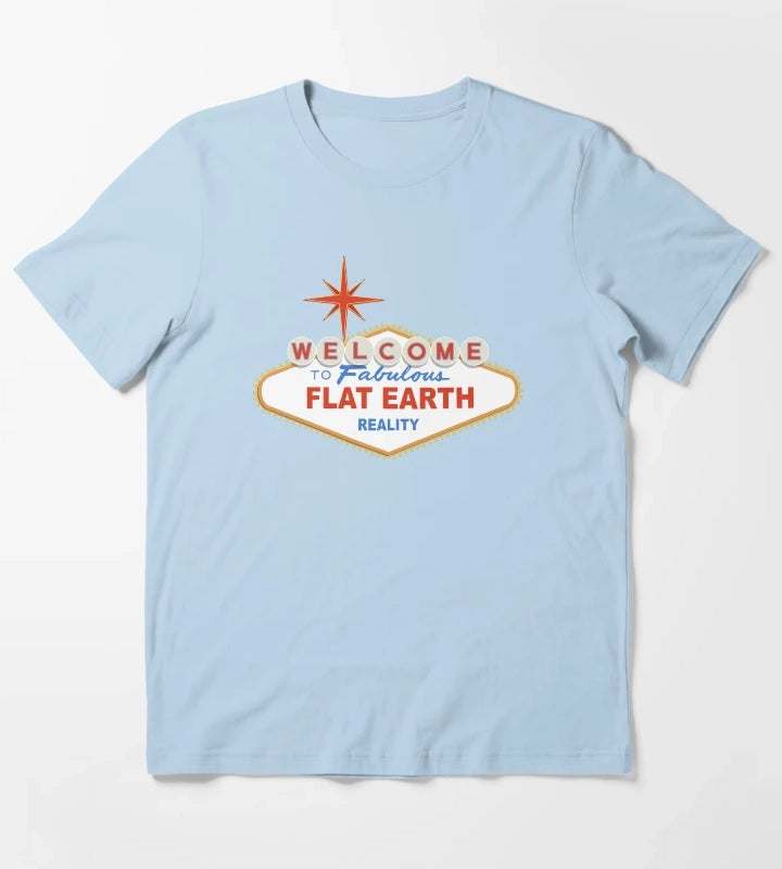 Welcome to Flat Earth T-Shirt Sky Blue