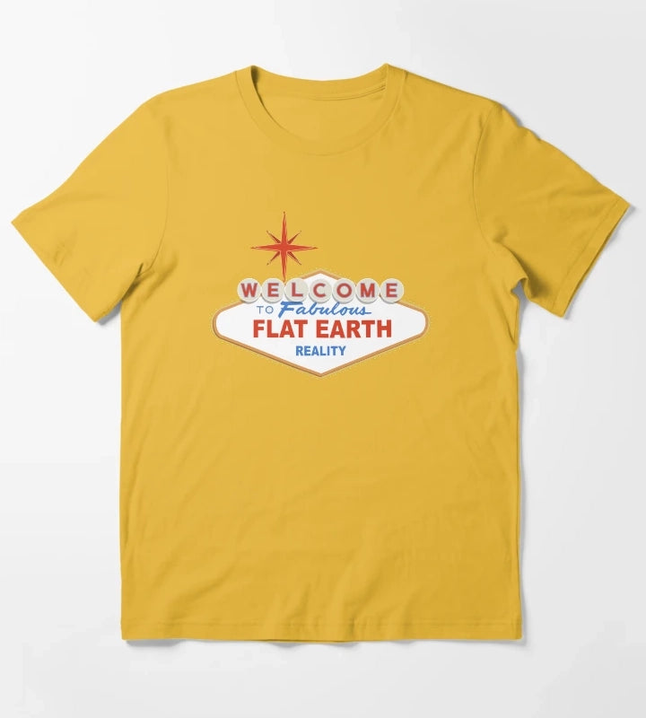 Welcome to Flat Earth T-Shirt Yellow