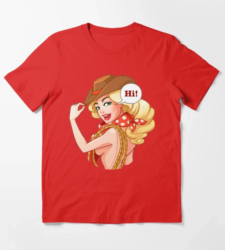Western Cowgirl Hats T-Shirt Red