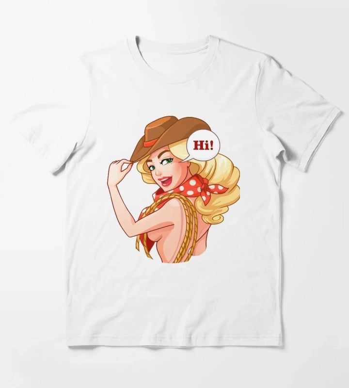 Western Cowgirl Hats T-Shirt White