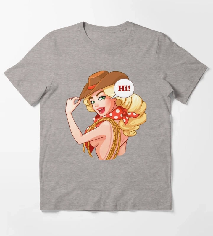 Western Cowgirl Hats T-Shirt Heather Grey