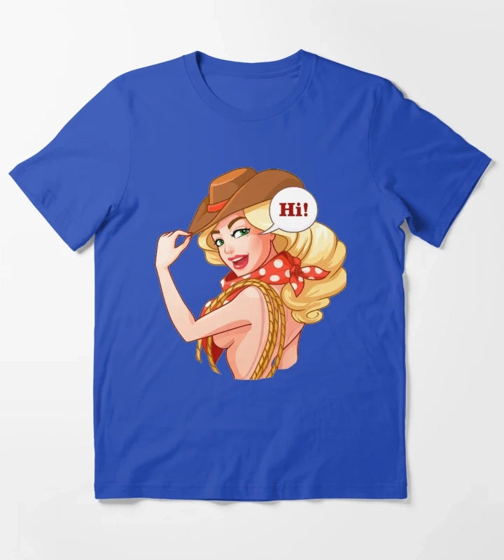 Western Cowgirl Hats T-Shirt Blue