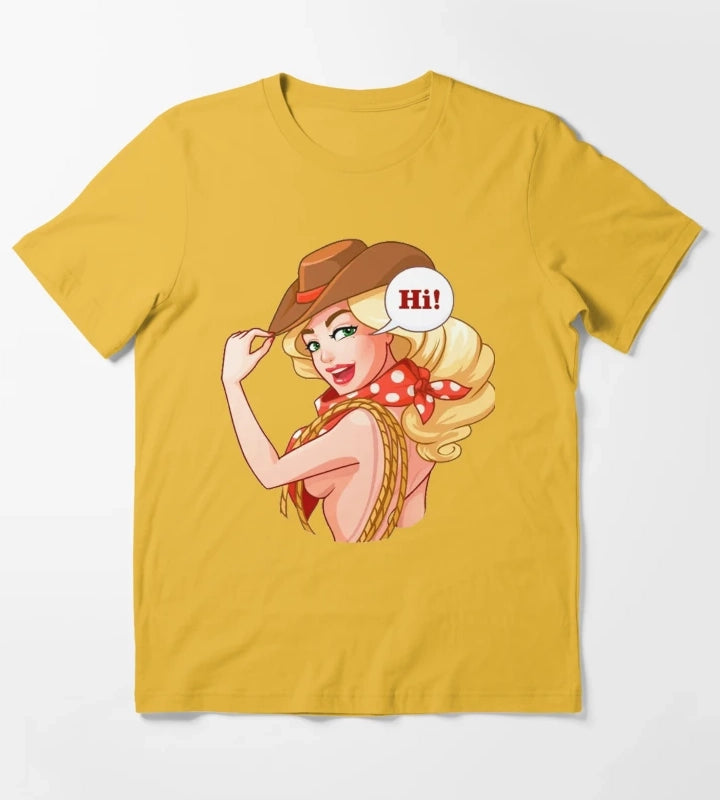 Western Cowgirl Hats T-Shirt Yellow