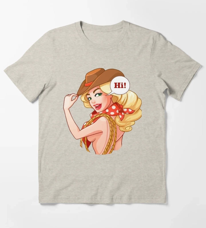 Western Cowgirl Hats T-Shirt Cream