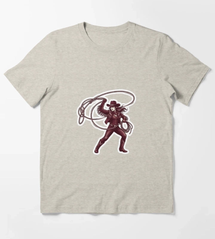 Western Cowgirl Rodeo Sticker T-Shirt Cream