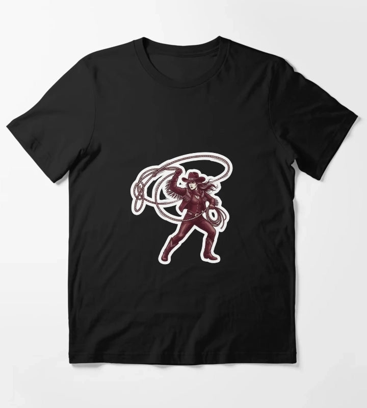 Western Cowgirl Rodeo Sticker T-Shirt