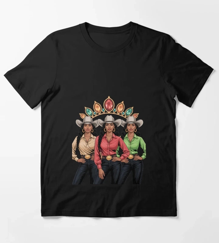 Western Rodeo Texas Black History Black Cowgirls Line Dance T-Shirt