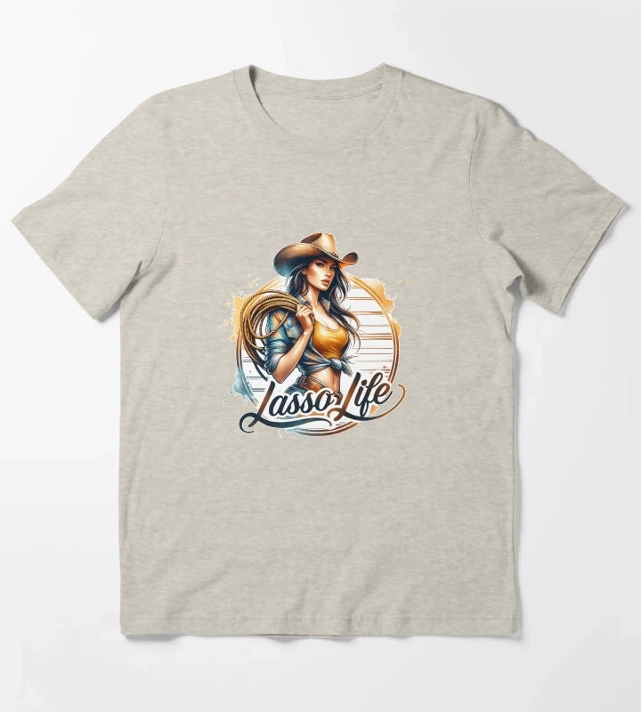 Western Spirit Cowgirl Design Tshirt Mugs Stickers More T-Shirt Cream