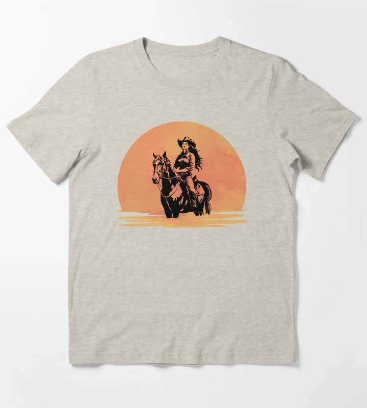 Western Sunset Cowgirl T-Shirt Cream