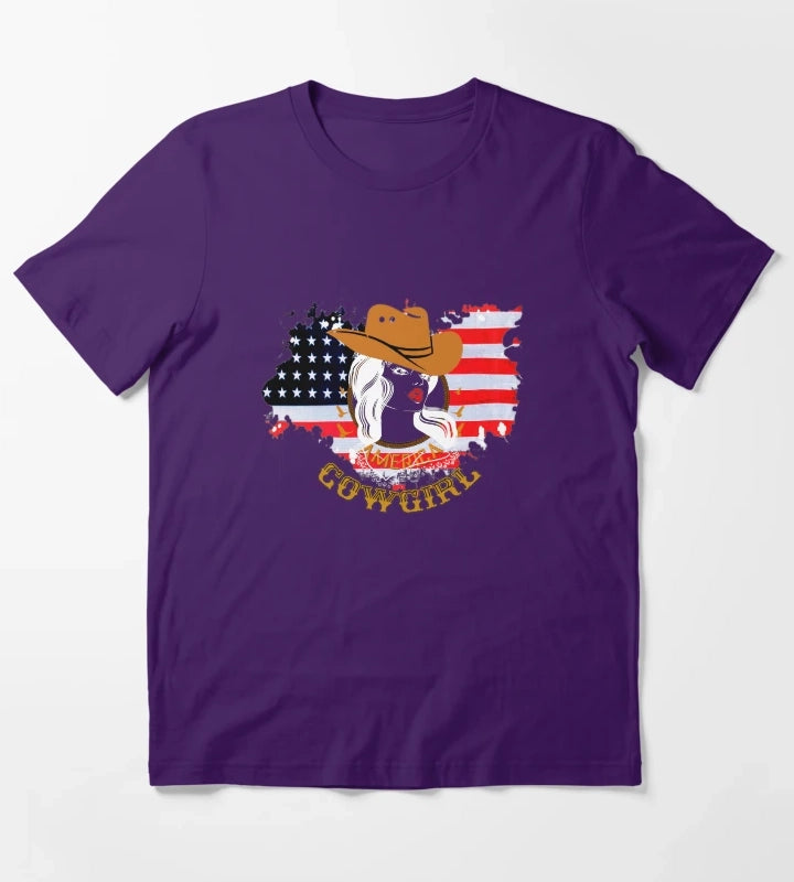 Western cowgirl American cowgirl T-Shirt Purple