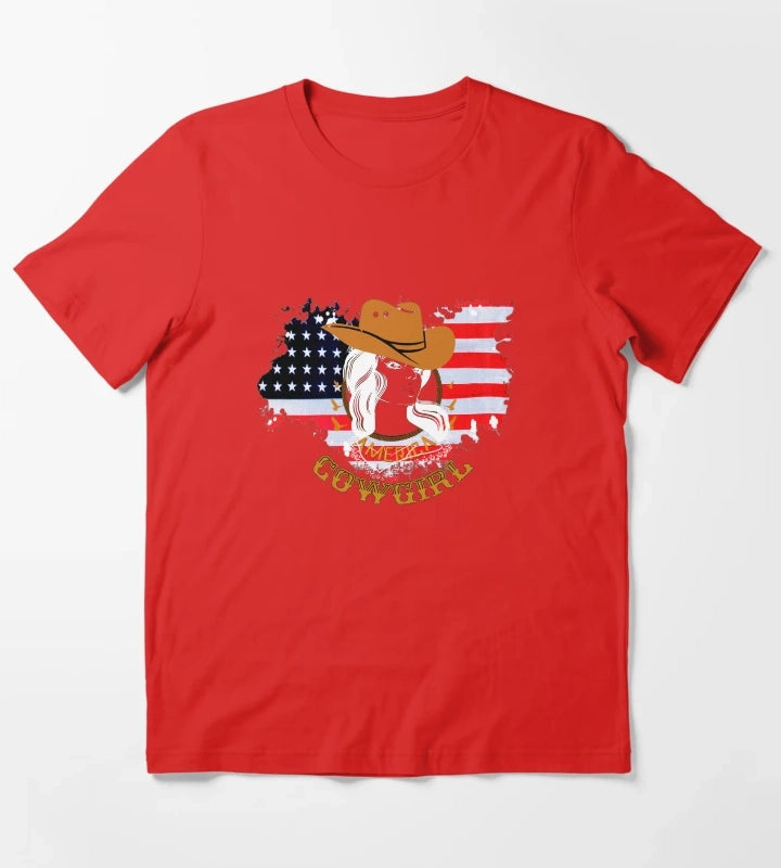 Western cowgirl American cowgirl T-Shirt Red
