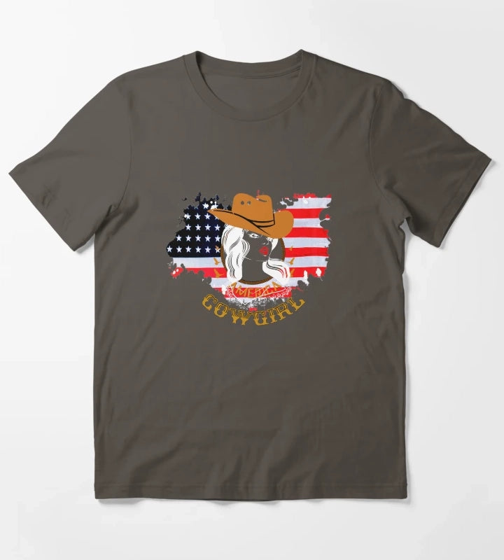 Western cowgirl American cowgirl T-Shirt Dark Grey