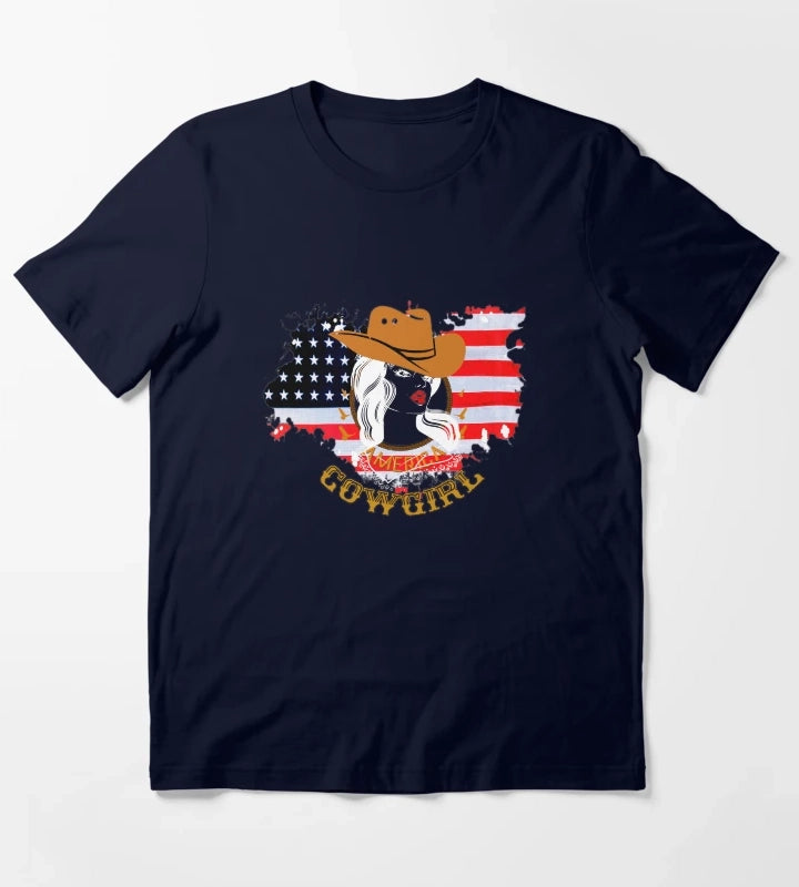 Western cowgirl American cowgirl T-Shirt Navy