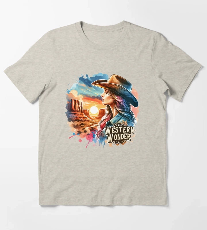 Western wonder Cowgirl Hustle Spirit Apparel Mugs Stickers More T-Shirt Cream