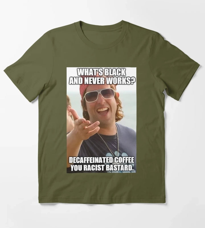 Whats black and never works T-Shirt Olive Green