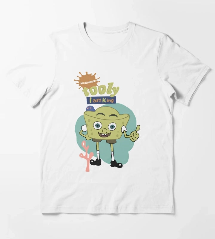 Whimsical Sponge Character T-Shirt White