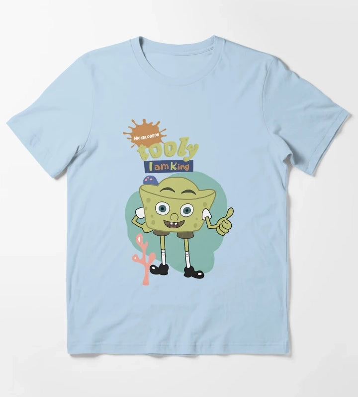 Whimsical Sponge Character T-Shirt Sky Blue