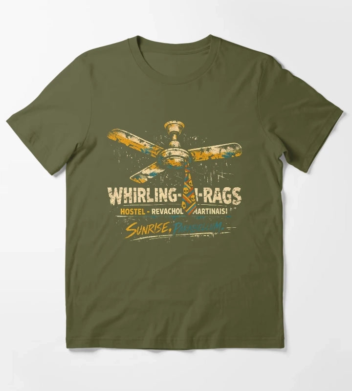 Whirling In Rags Hostel Revachol Graphic T-Shirt Olive Green