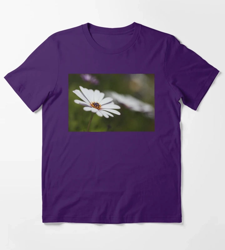 White Cape Daisy Flowers T-Shirt Purple