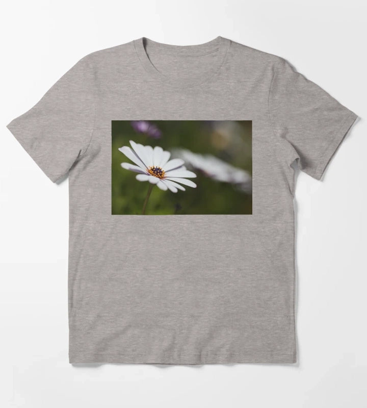 White Cape Daisy Flowers T-Shirt Heather Grey