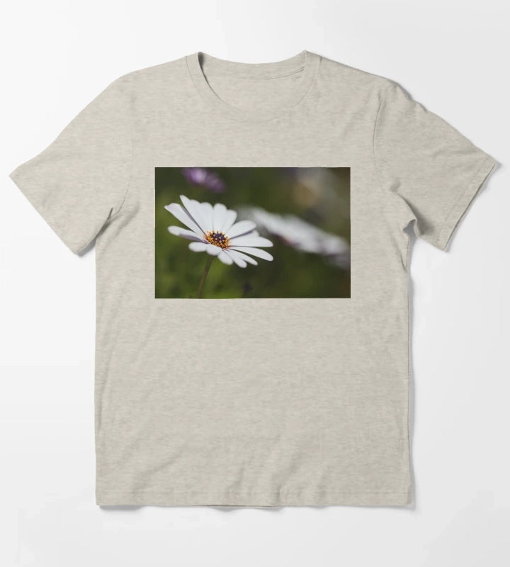 White Cape Daisy Flowers T-Shirt Cream