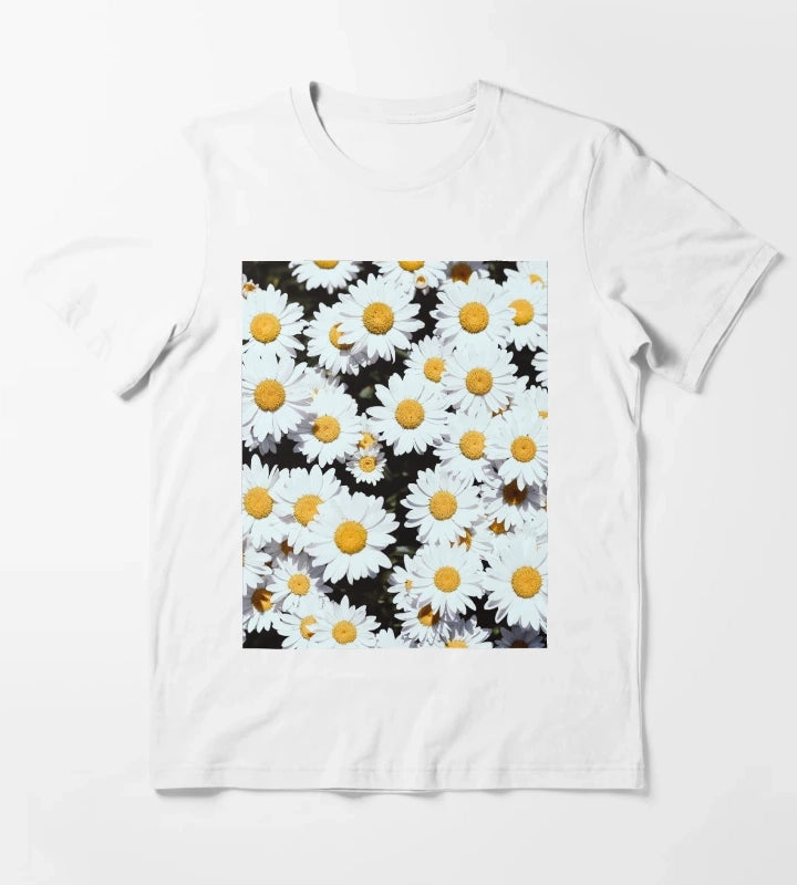 White Daisy Flowers Blooming T-Shirt White
