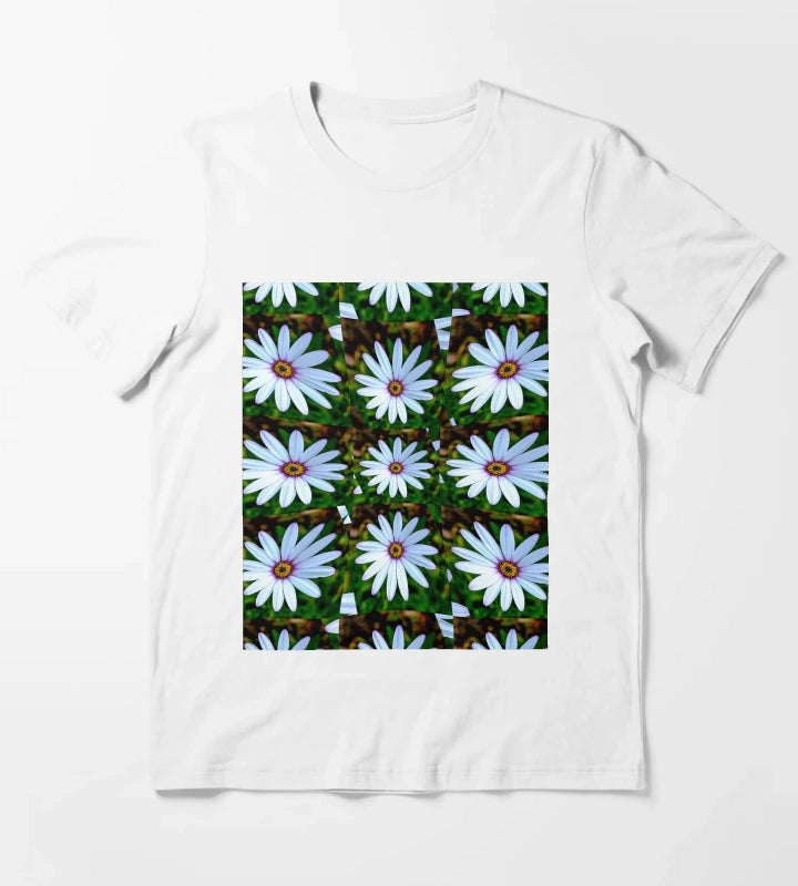 White Daisy Pattern T-Shirt White