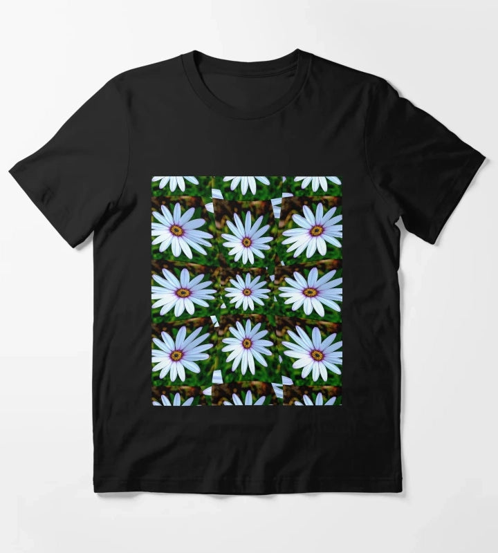 White Daisy Pattern T-Shirt