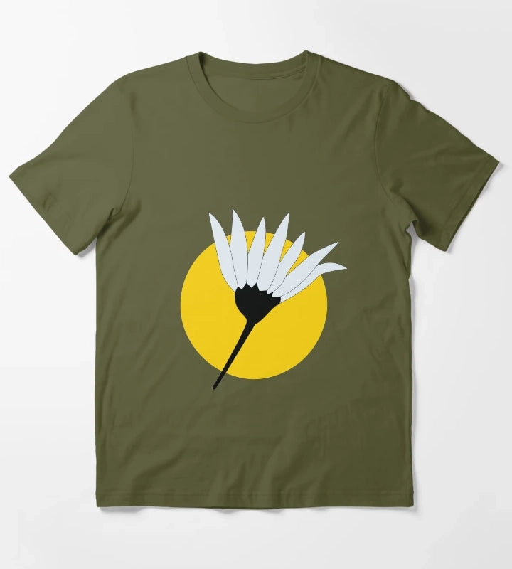 White Daisy T-Shirt Olive Green