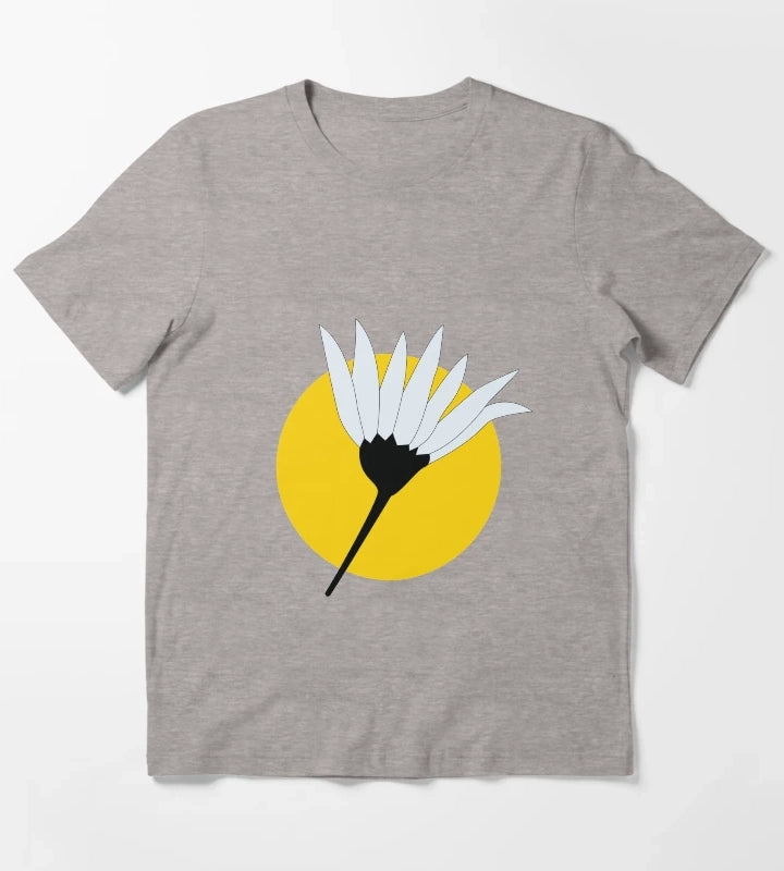 White Daisy T-Shirt Heather Grey