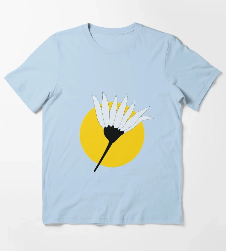 White Daisy T-Shirt Sky Blue