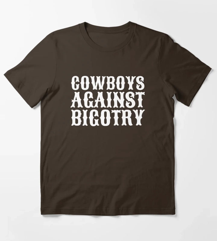White Orville Peck Cowboys Against Bigotry Lyrics T-Shirt Brown