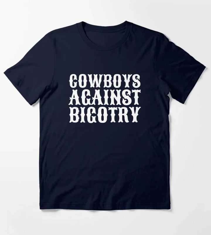 White Orville Peck Cowboys Against Bigotry Lyrics T-Shirt Navy