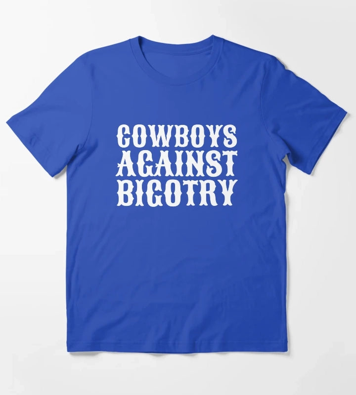 White Orville Peck Cowboys Against Bigotry Lyrics T-Shirt Blue